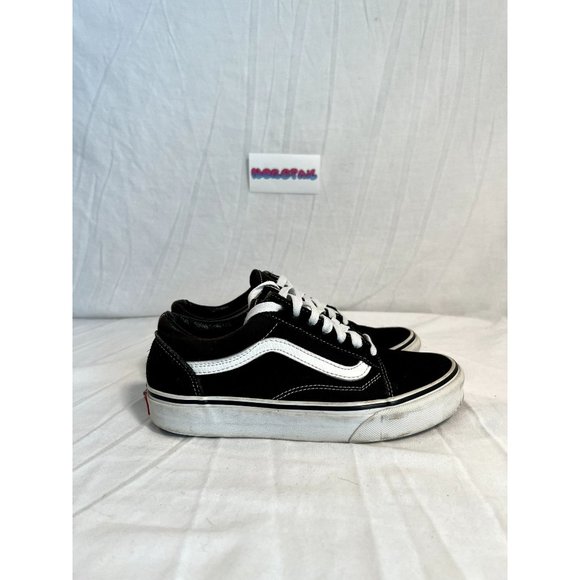 Vans Old Skool Skate Shoes Womens 6 Black White Athletic Sneakers - Picture 1 of 8